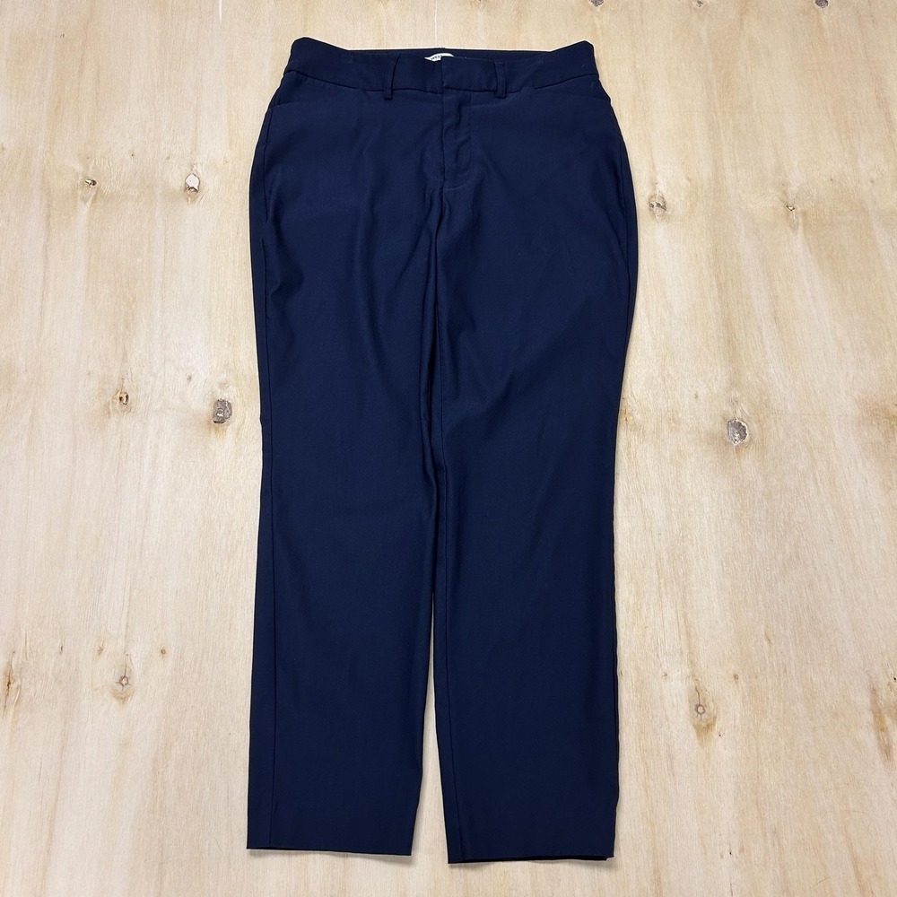 Nine West Pants Womens 6P Blue Ponte Slim Ankle Flat Front Workwear Office